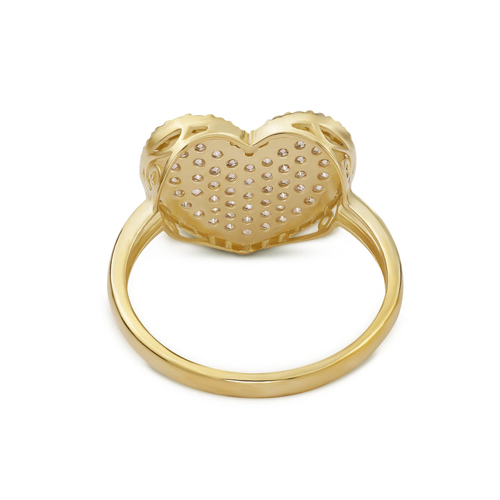 10k Gold Dazzling Heart White CZ Ring
