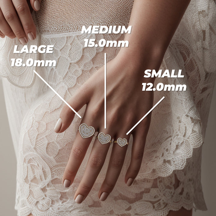10k Gold Dazzling Heart White CZ Ring