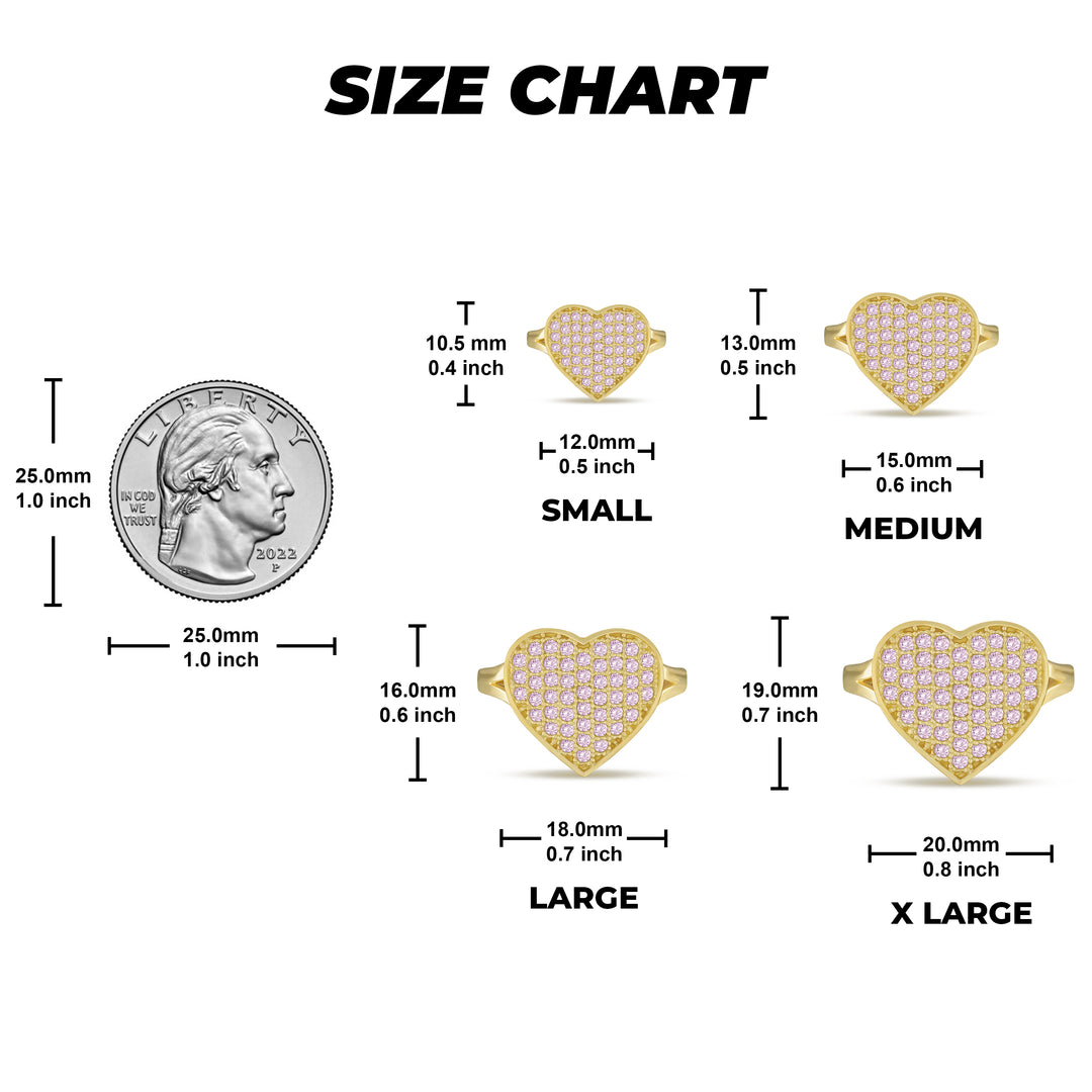 10k Gold Frida Convex Heart Pink CZ Ring