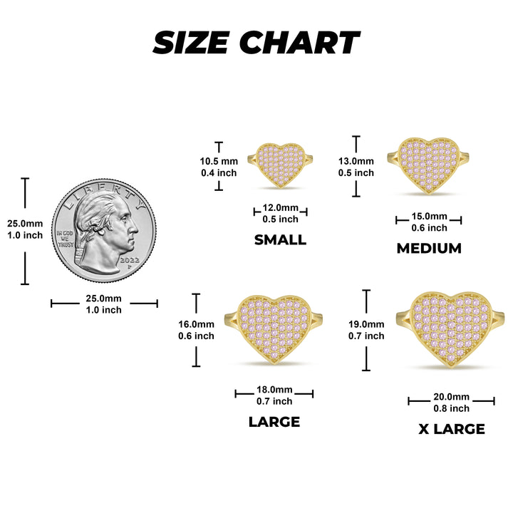10k Gold Frida Convex Heart Pink CZ Ring