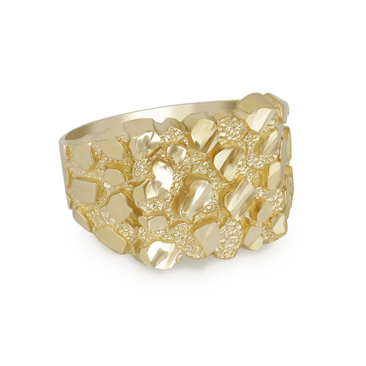10k Gold Classic Nugget Square Ring