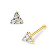 14k Gold Classic Triangle CZ Stud