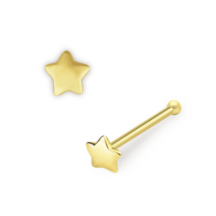 14k Gold Classic Star Stud