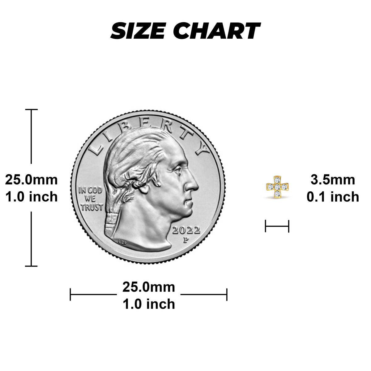 14k Gold X-Shape CZ Stud
