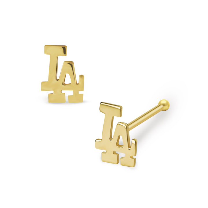 14k Gold Classic LA Logo Stud