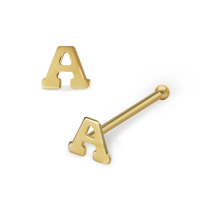 14k Gold Classic Initial Stud