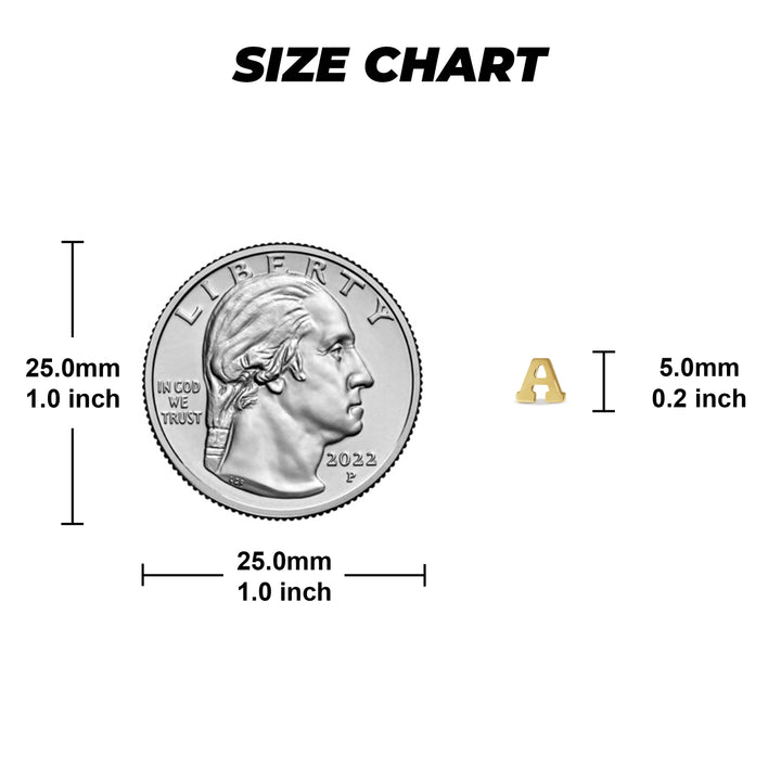 14k Gold Classic Initial Stud