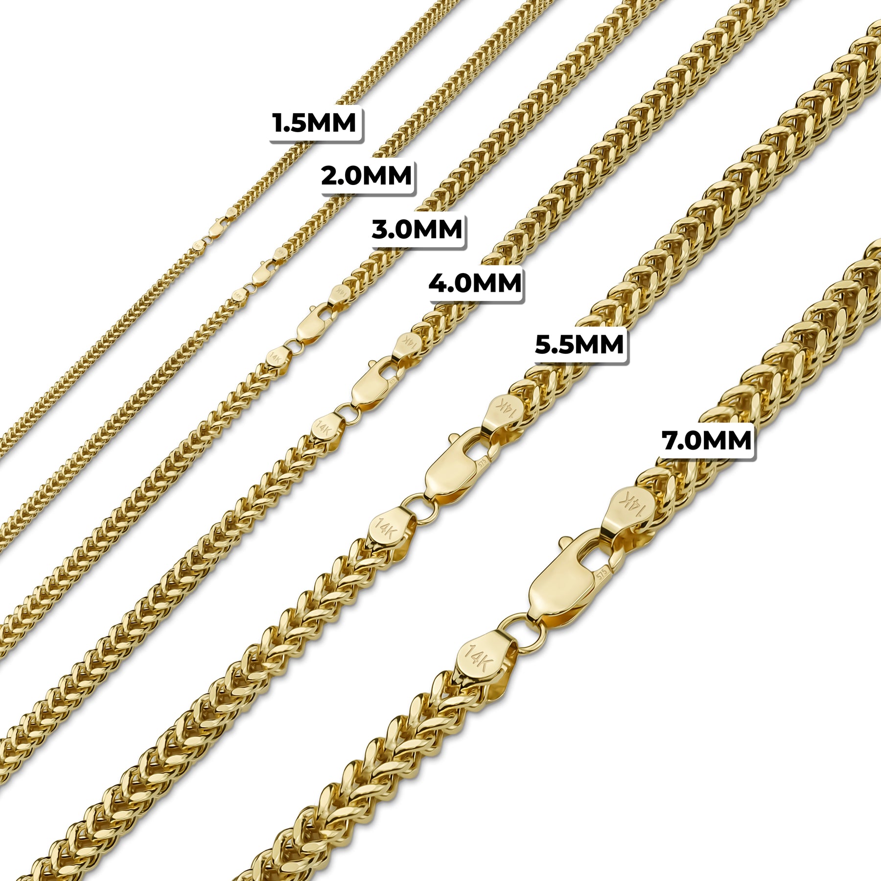 14k Gold Classic Franco Chain (Hollow)