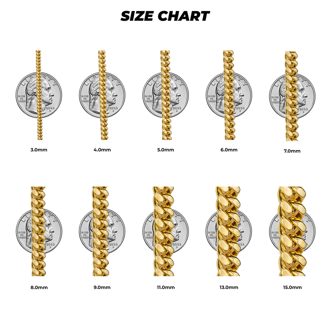 14k Gold Classic Miami Cuban Chain (Hollow)