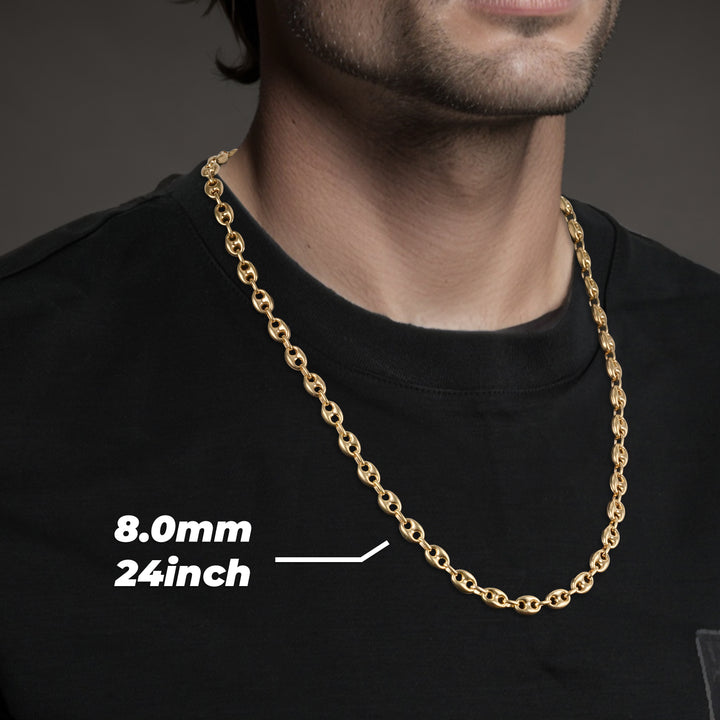 14k Gold Classic Puff Gucci Chain (Hollow)