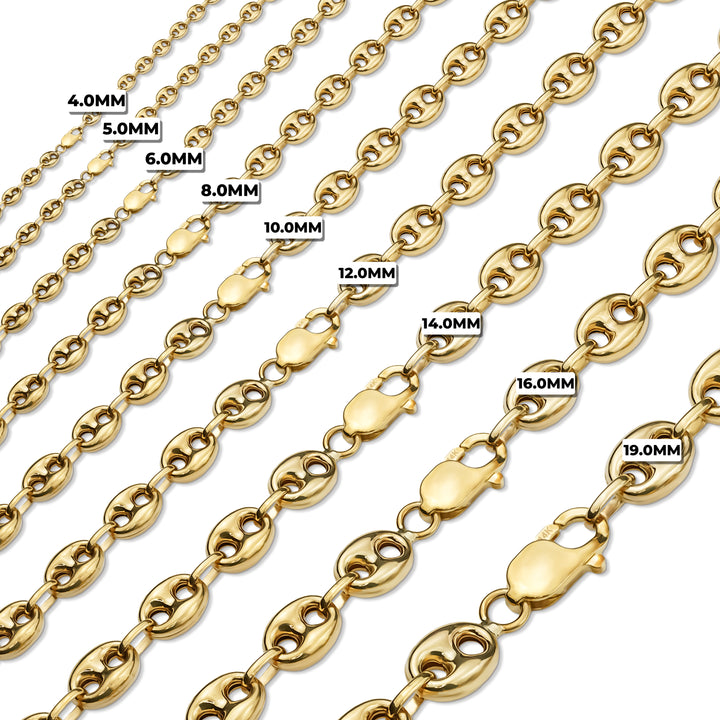 14k Gold Classic Puff Gucci Chain (Hollow)