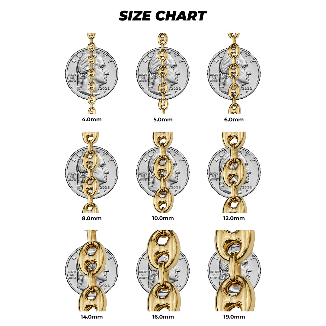 14k Gold Classic Puff Gucci Chain (Hollow)