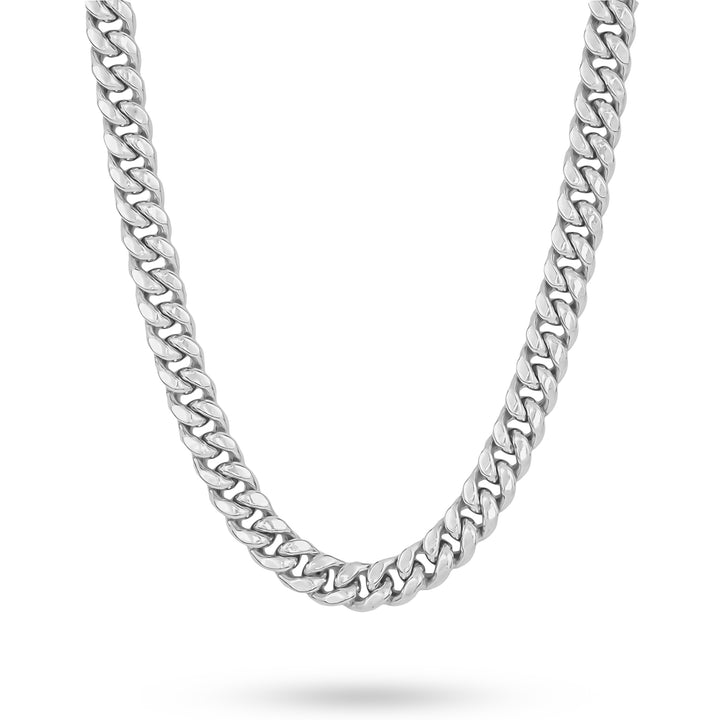 14k White Gold Classic Miami Cuban Chain (Hollow)
