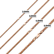 10k & 14k Rose Gold Classic Wheat Palm Chain