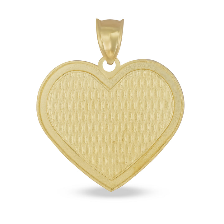 10k Gold Memorial Picture Classic DC Heart Pendant