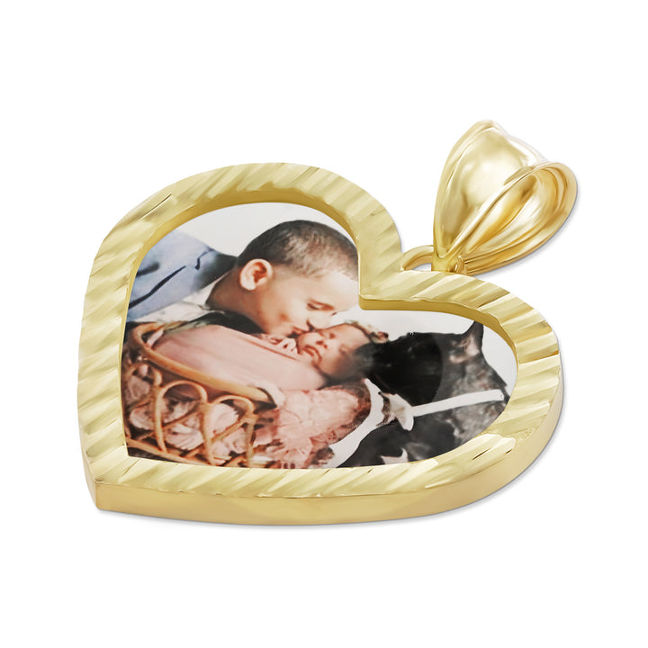 10k Gold Memorial Picture Classic DC Heart Pendant