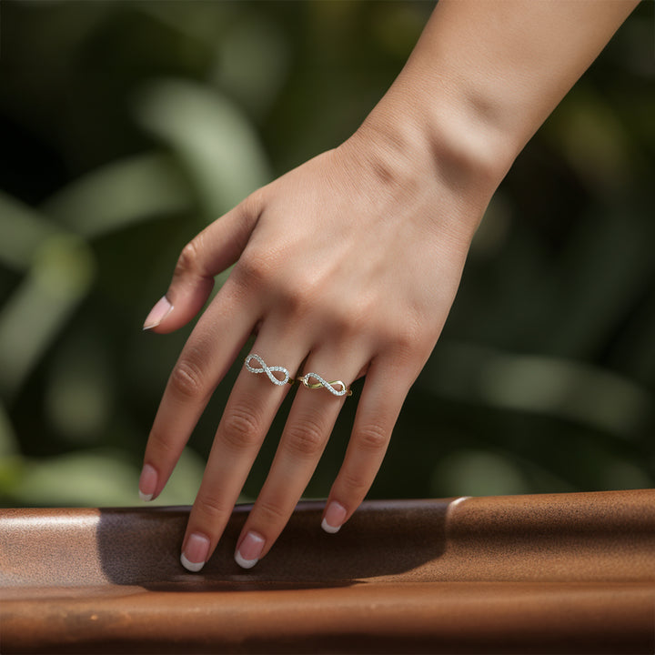 14k Gold Leia Infinity CZ Ring