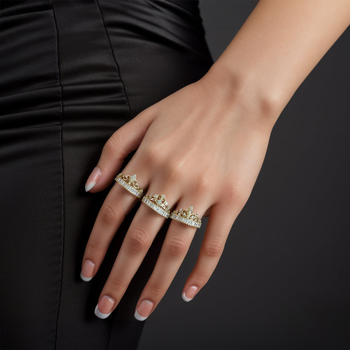 14k Gold Abby Crown CZ Ring