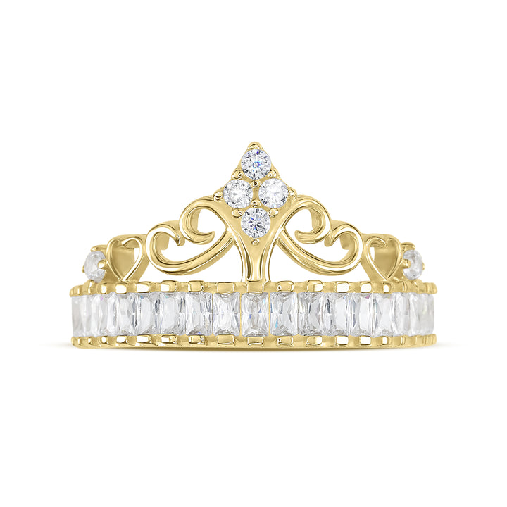 14k Gold Abby Crown CZ Ring