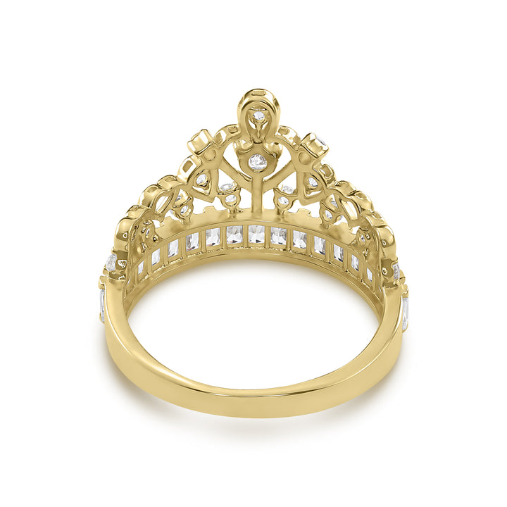 14k Gold Lev Crown CZ Ring