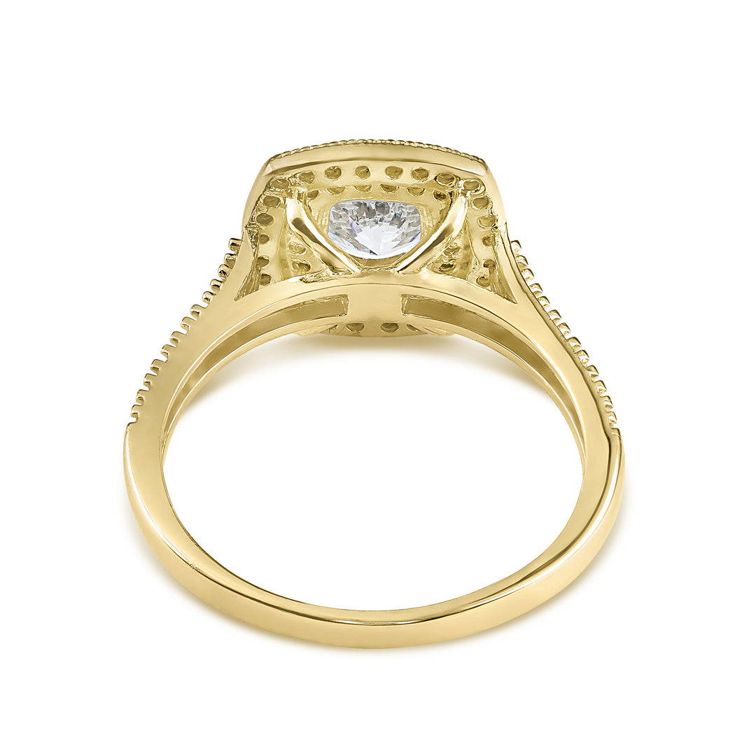 10k Gold Eli Square White CZ Ring