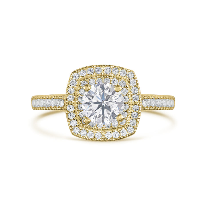 10k Gold Eli Square White CZ Ring