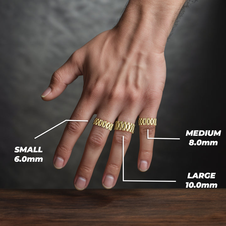10k Gold Satin Rolex Band Ring