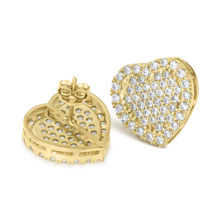 10k Gold Lora Heart CZ Stud Earrings