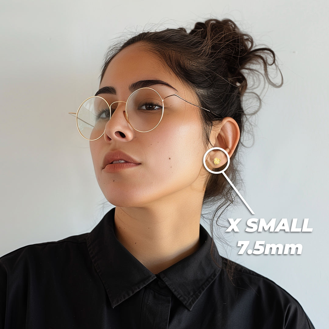 14k Gold Mini Guadalupe Vox Heart Stud Earrings