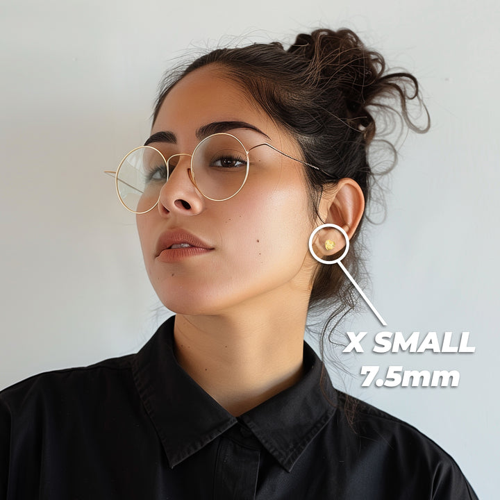 14k Gold Mini Guadalupe Vox Heart Stud Earrings