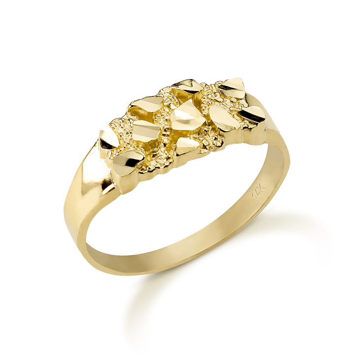 10k & 14k Gold Lene Slim Nugget Band Ring