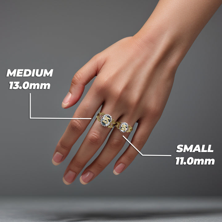 10k & 14k Gold Quinceanera Blanco Two-Tone Ring