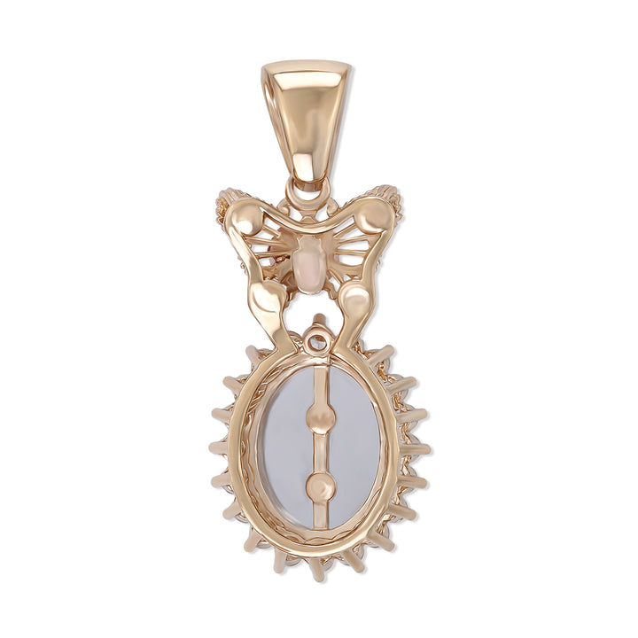 14k Gold Guadalupe Reis Tri-Color CZ Pendant