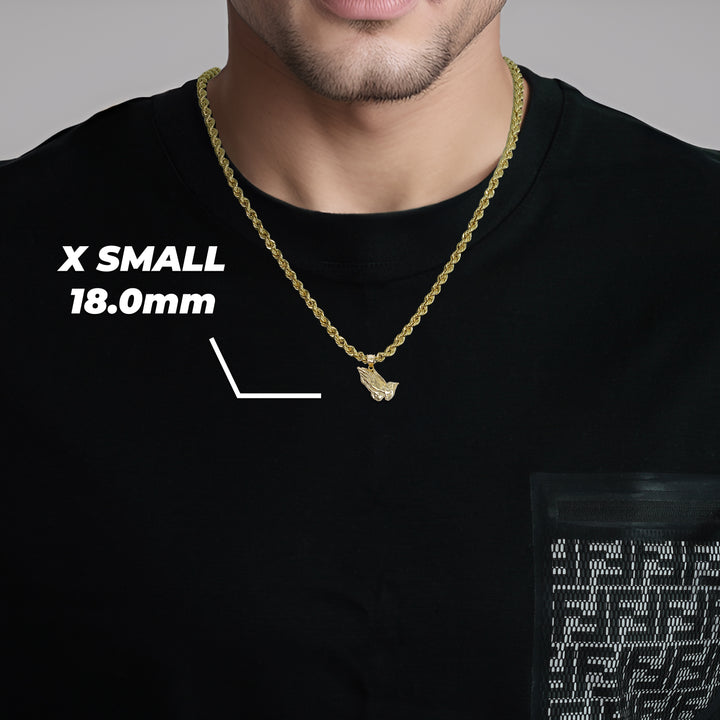 10k Gold Classic Praying Hands Pendant