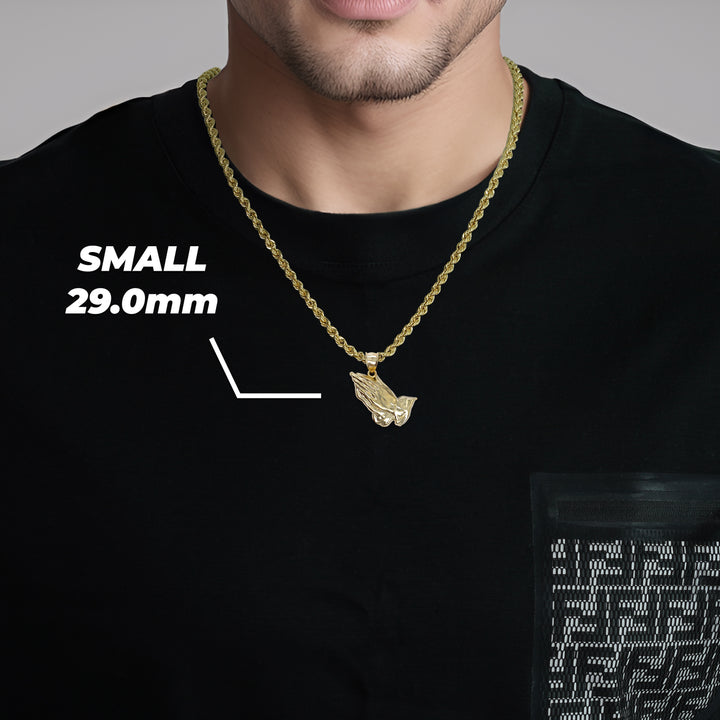 10k Gold Classic Praying Hands Pendant
