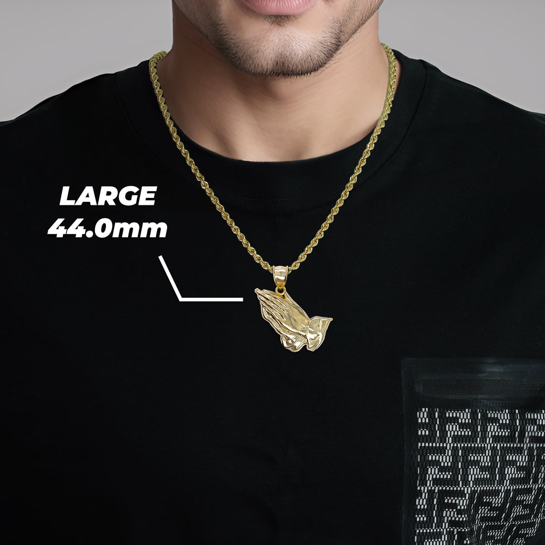 10k Gold Classic Praying Hands Pendant