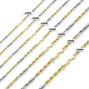 14k Gold Classic Two-Tone Milano Chain (Solid)