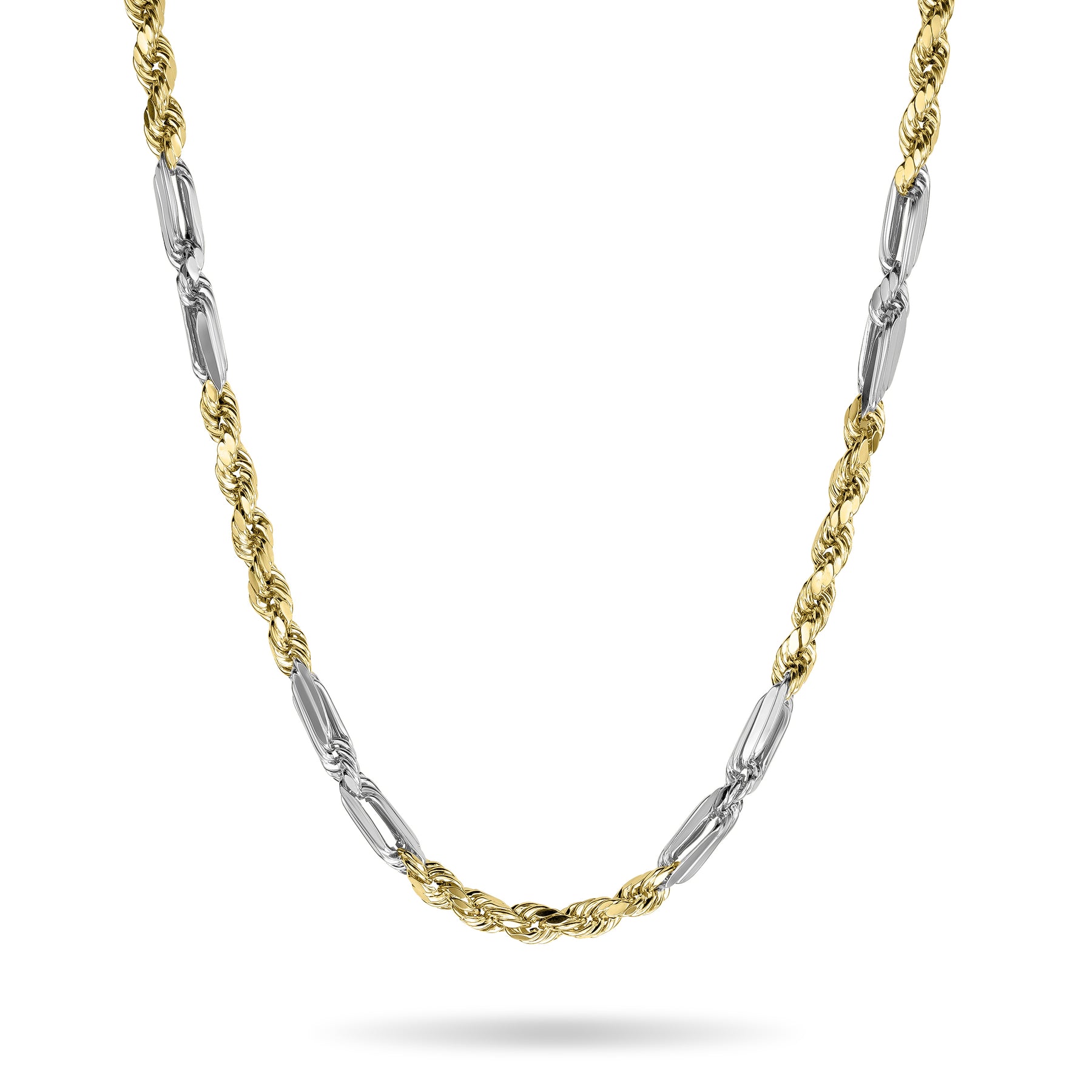 14k Gold Classic Two-Tone Milano Chain (Solid)
