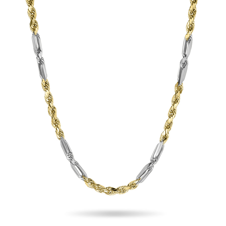 14k Gold Classic Two-Tone Milano Chain (Solid)