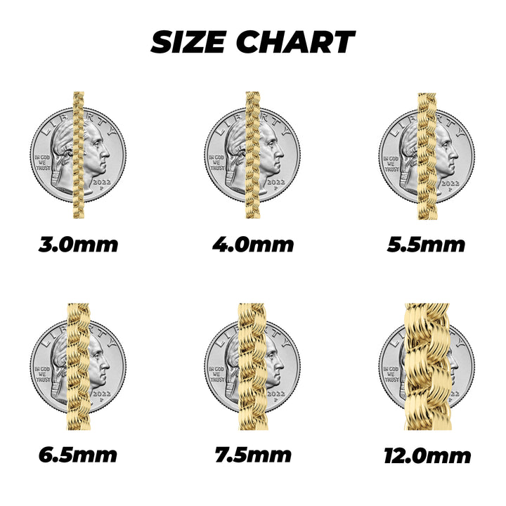 14k Gold Classic Alexander Chain (Hollow)