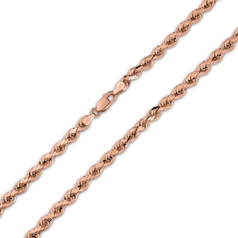 10k Rose Gold Classic DC Rope Chain (Solid)