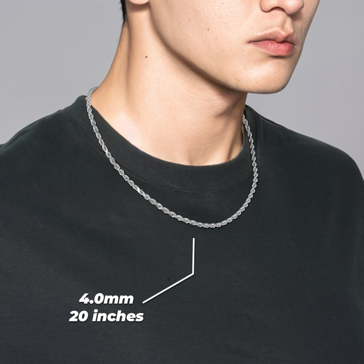 10k White Gold Classic DC Rope Chain (Solid)
