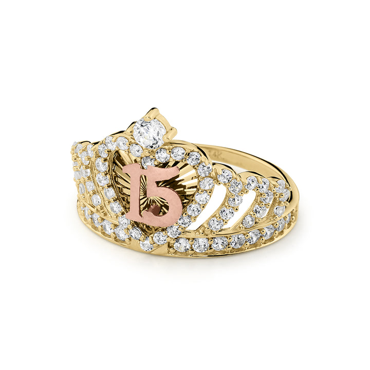 10k & 14k Gold Quinceanera Royal Crown Ring