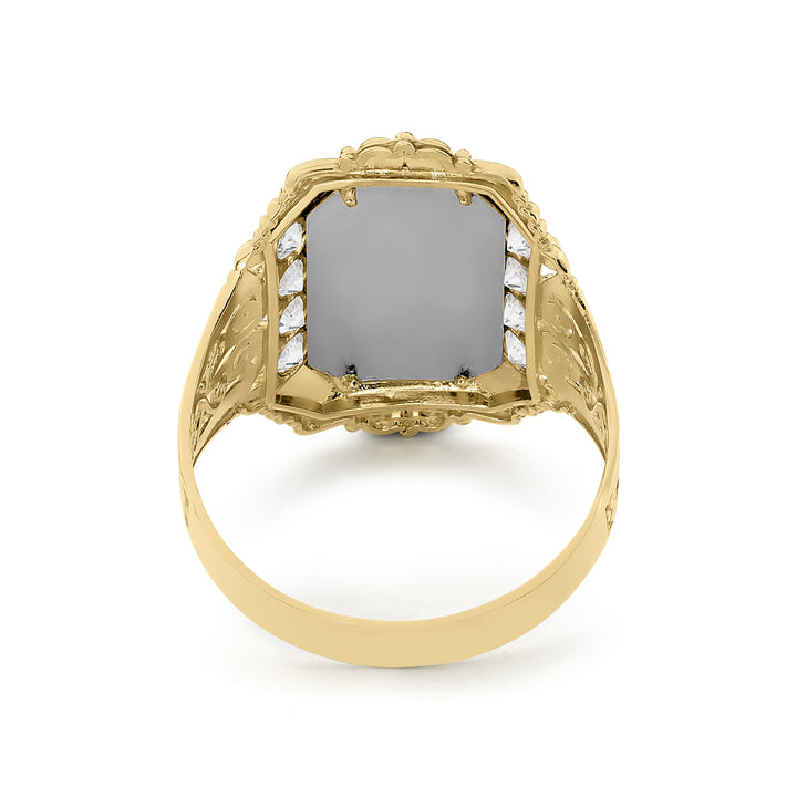 10k & 14k Gold San Judas Two-Tone CZ Royal Ring