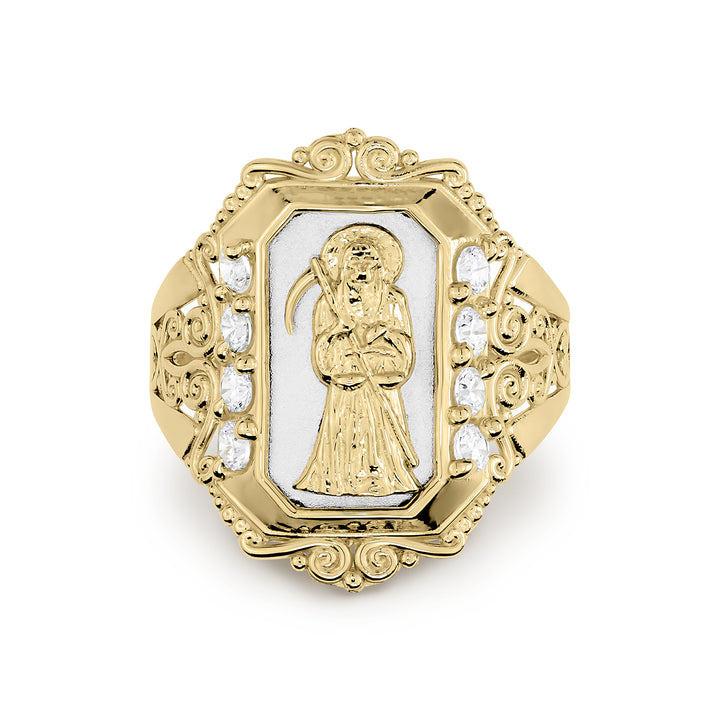 10k & 14k Gold Grim Reaper Two-Tone CZ Royal Ring