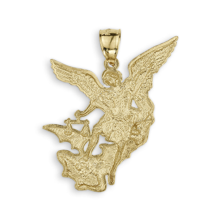10k & 14k Gold Classic Saint Michael Two-Tone DC Pendant