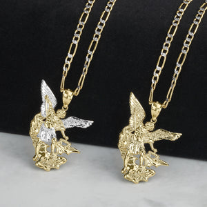 10k & 14k Gold Classic Saint Michael Two-Tone DC Pendant