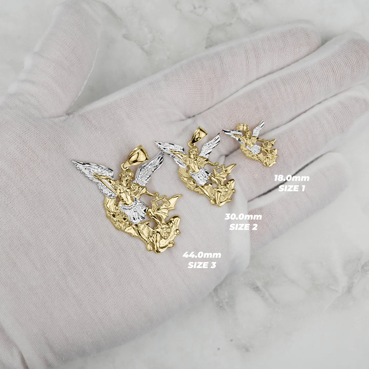 10k & 14k Gold Classic Saint Michael Two-Tone DC Pendant