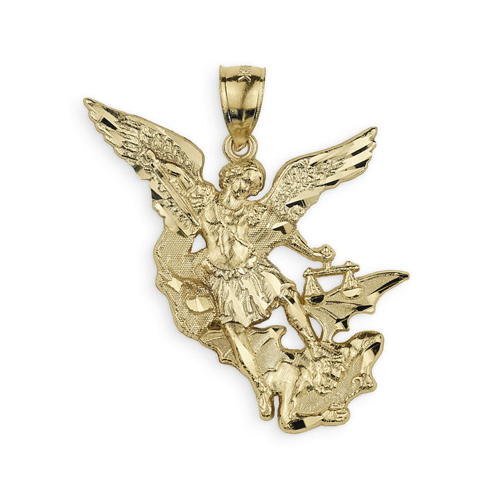 10k & 14k Gold Classic Saint Michael Two-Tone DC Pendant