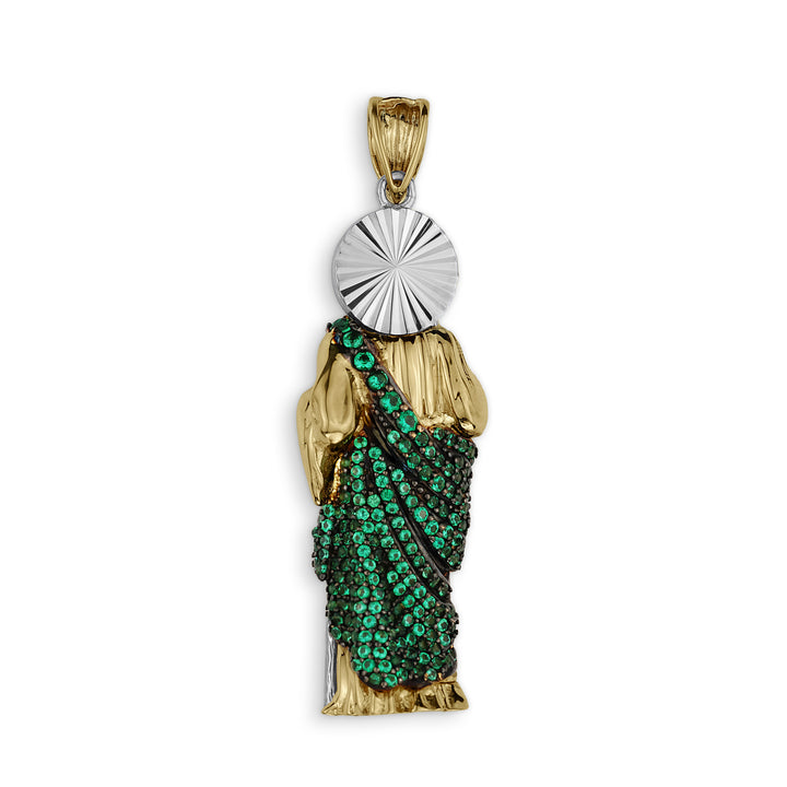 10k & 14k Gold Velco 3D San Judas CZ Pendant